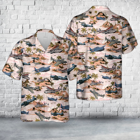 USA WWII Aircraft Hawaiian Shirt