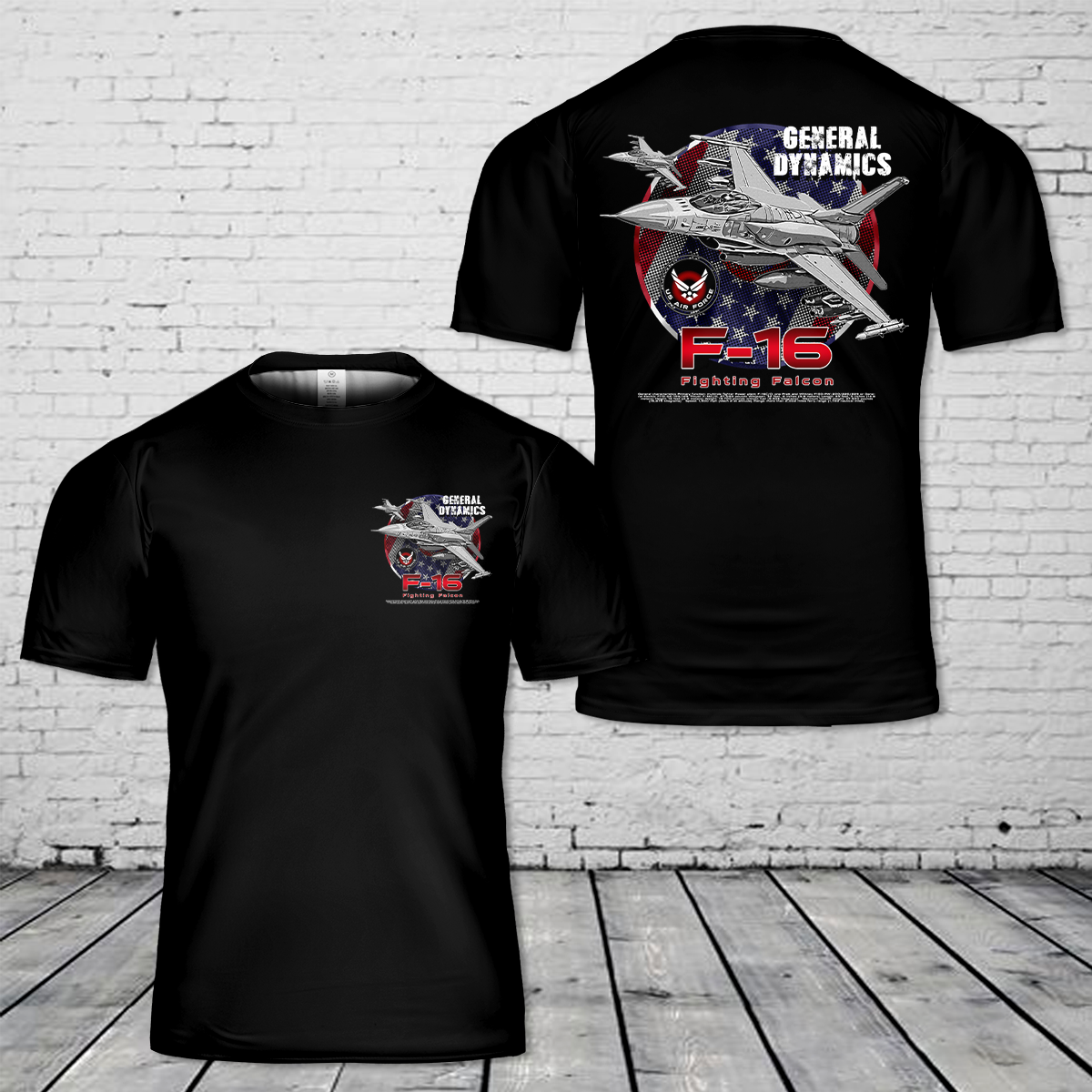 US Air Force F-16 Fighting Falcon T-Shirt 3D