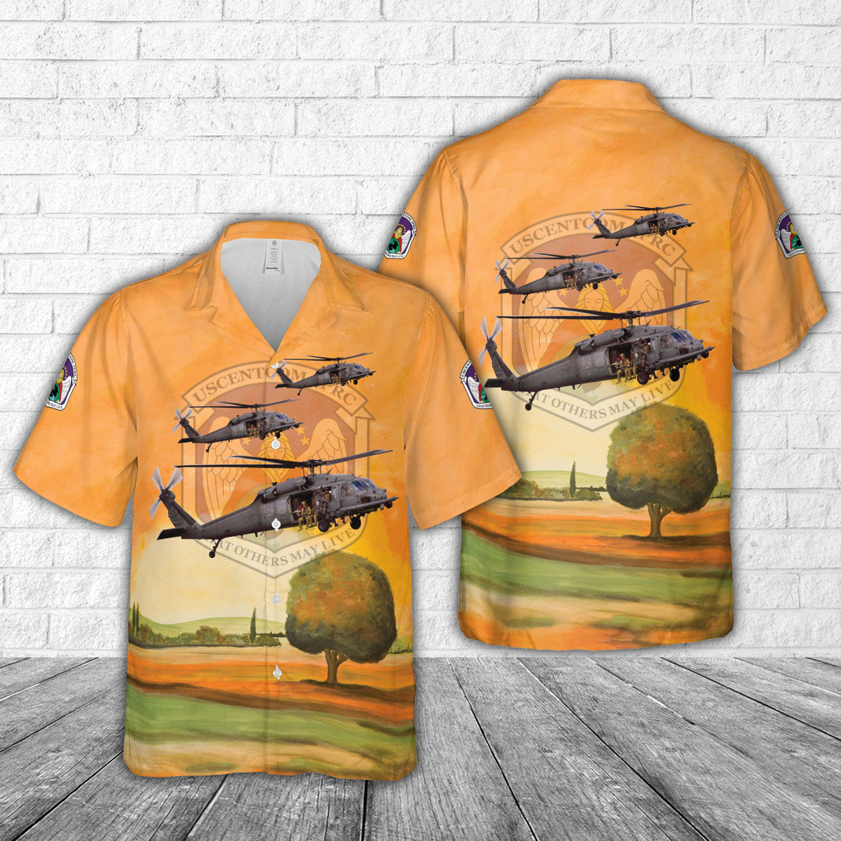 USCENTCOM JPRC And HH-60 Helicopter Hawaiian Shirt