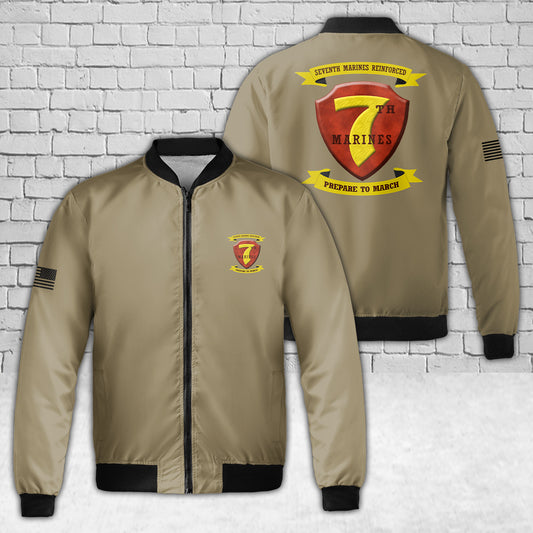 USMC 7th Marine Regiment AOP Fleece Bomber Jacket
