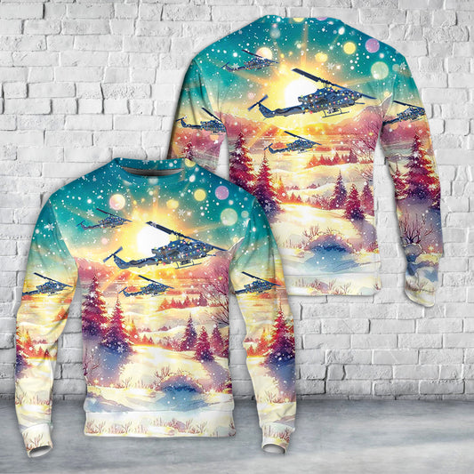 USMC HMLA-369 "Gunfighters" Bell AH-1W Cobra Christmas AOP Sweater