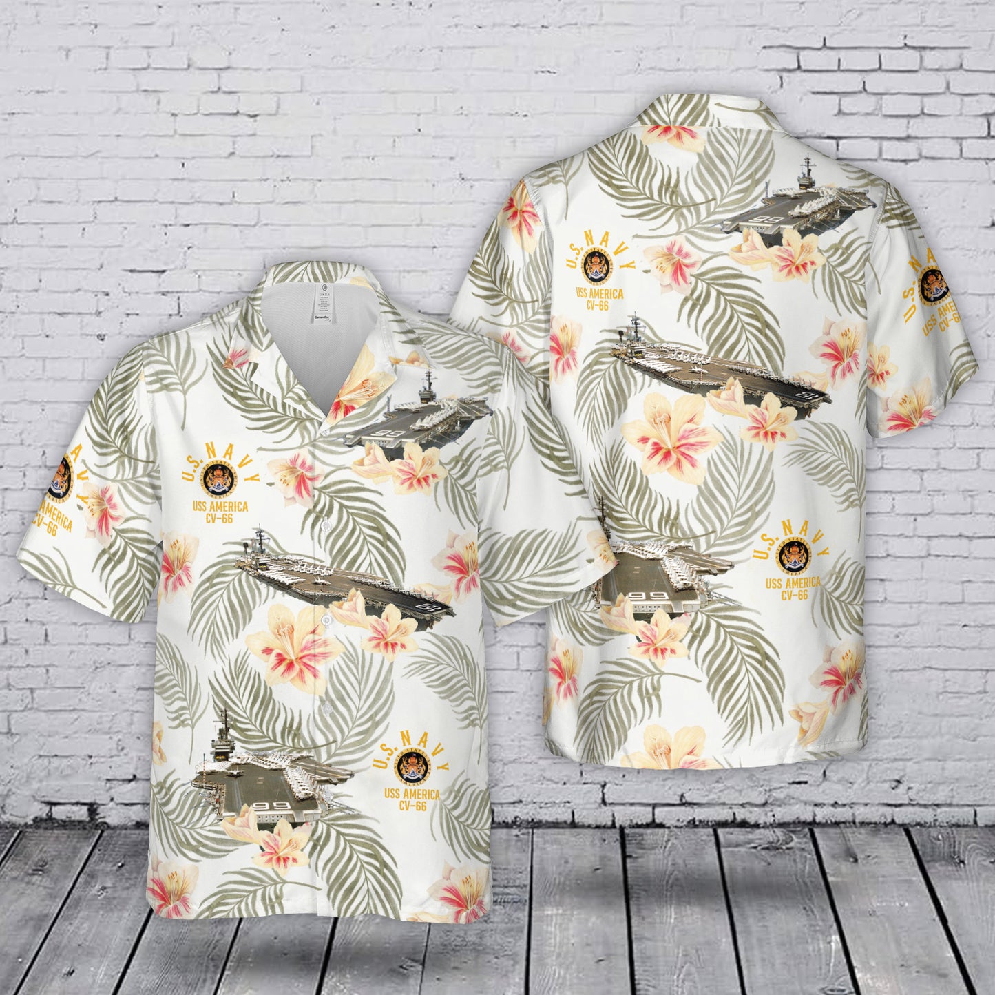 USS America (CV-66) US Navy Hawaiian Shirt