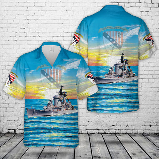 USS Chicago CG-11 Hawaiian Shirt