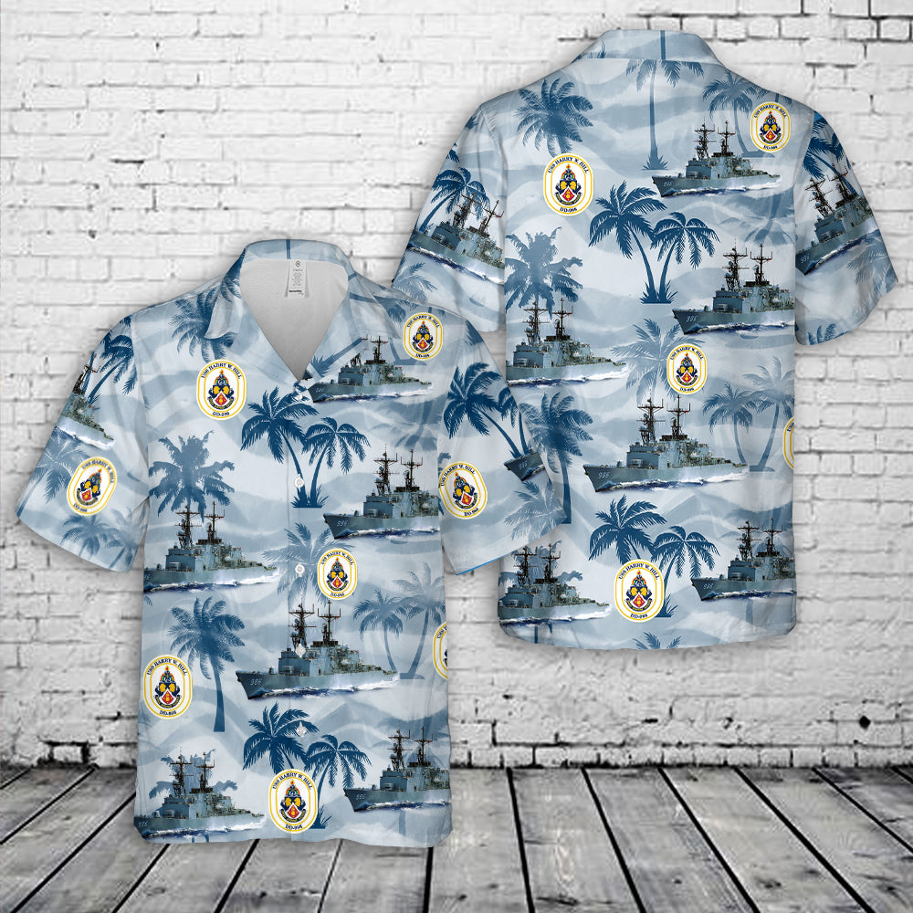 USS Harry W Hill DD-986 Hawaiian Shirt