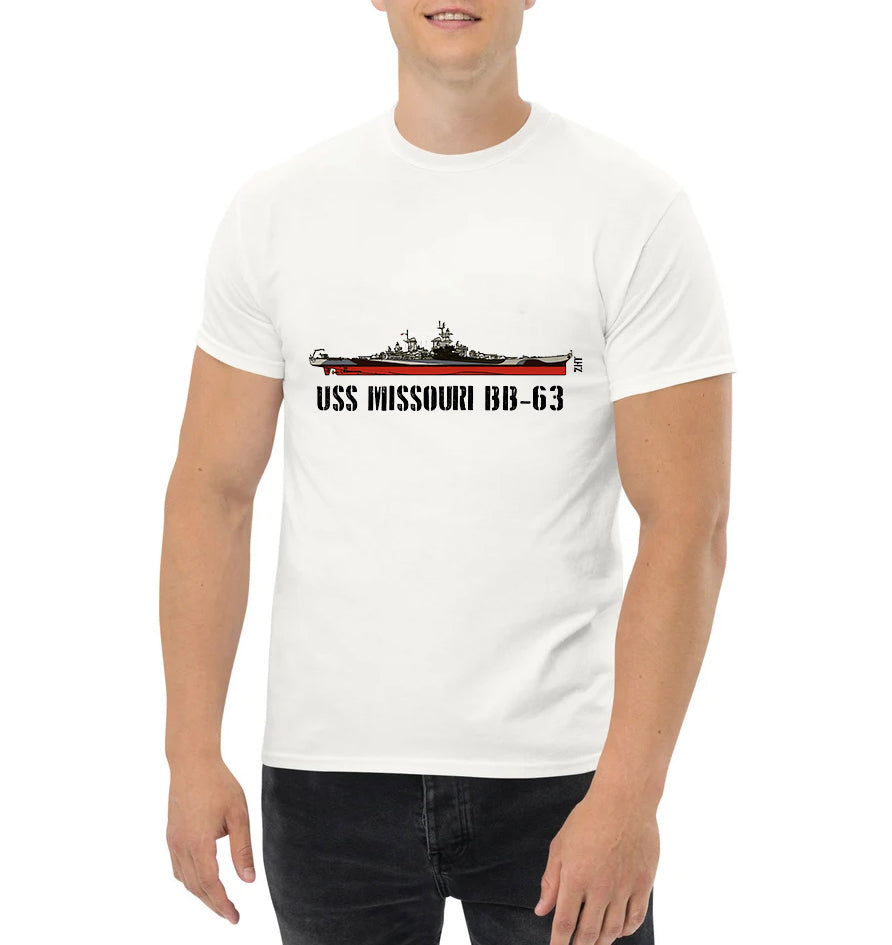 USS Missouri BB-63 Classic Unisex T-Shirt Gildan 5000 (Made In US)