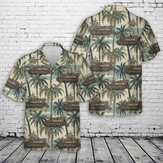 US 9th Army Gun Motor Carriage M12 The Persuader, B Battery, 557th Armoured Field Artillery Battalion Hawaiian Shirt