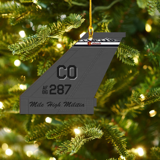 US Air Force 140WG 120FS Colorado ANG F-16 aircraft tail 2-side Printed Wood Ornament