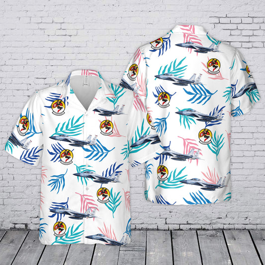US Air Force 1st Fighter Squadron F-15 Eagle Hawaiian Shirt
