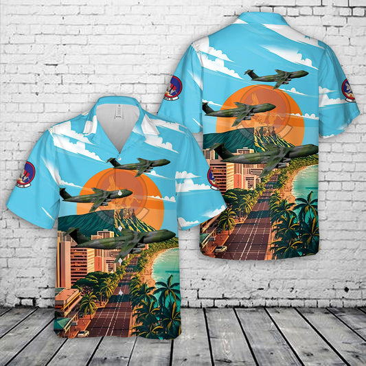 US Air Force 22nd Military Airlift Squadron C-5A Galaxy Hawaiian Shirt