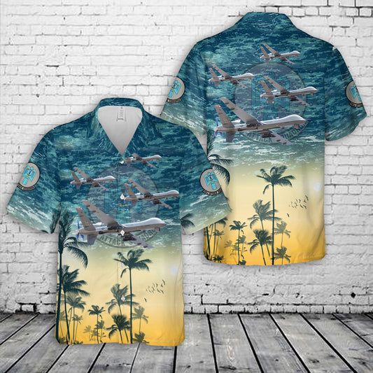 US Air Force 29th Attack Squadron General Atomics MQ-9 Reaper Hawaiian Shirt