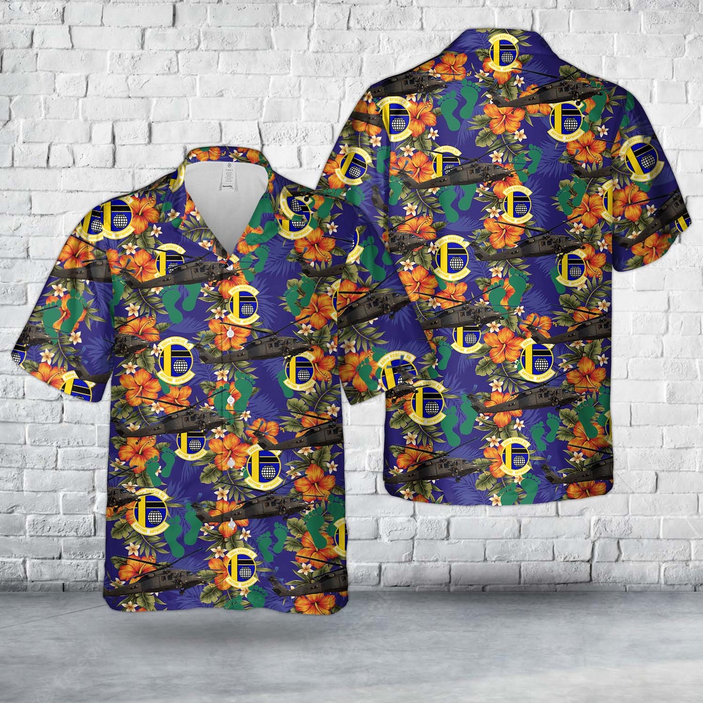 US Air Force 305th Rescue Squadron HH-60G Pave Hawk Hawaiian Shirt