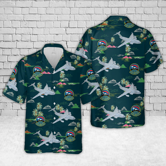 US Air Force 313th Airlift Squadron Boeing C-17 Globemaster III Hawaiian Shirt