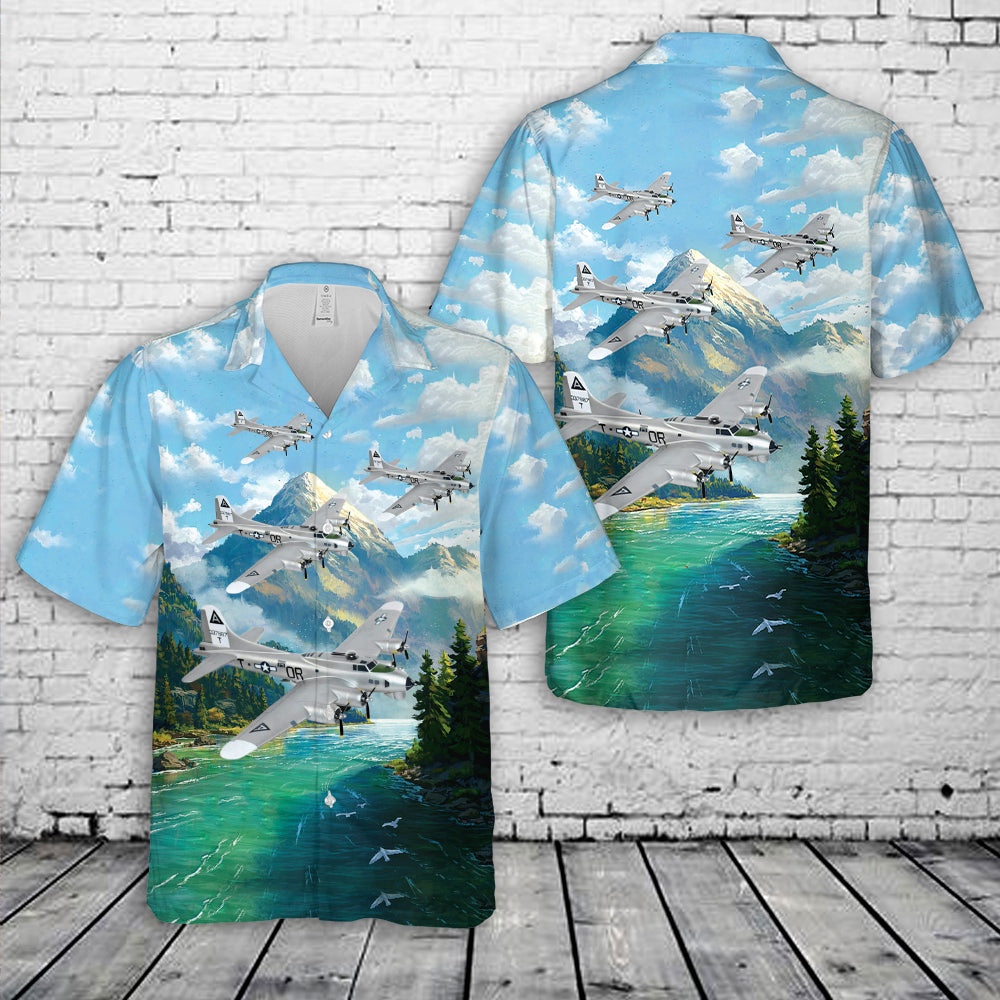 US Air Force 323d Bomb Squadron ‘Ole Battle Axe’ B-17G Hawaiian Shirt