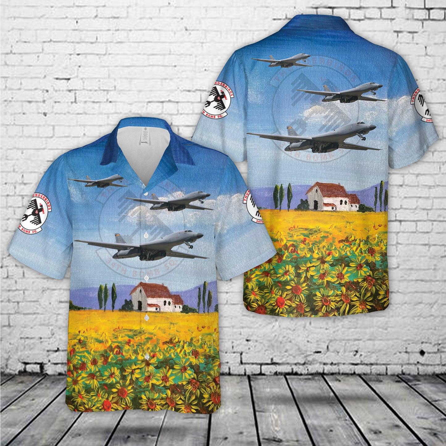 US Air Force 34th Bomb Squadron Rockwell B-1B Lancer "Dakota Queen" # 86-0139 Hawaiian Shirt