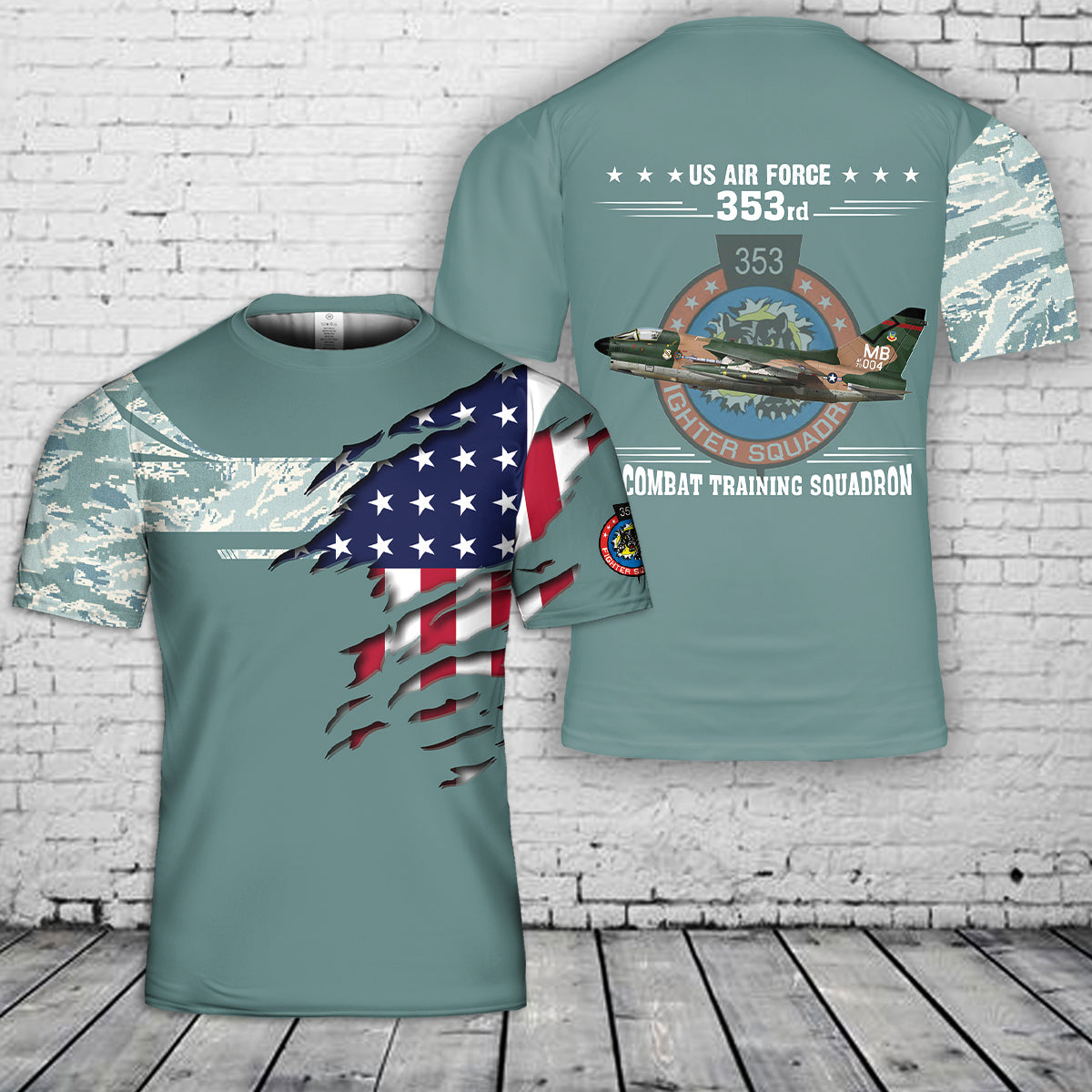 US Air Force 353rd Combat Training Squadron Vought A-7D 3D T-Shirt