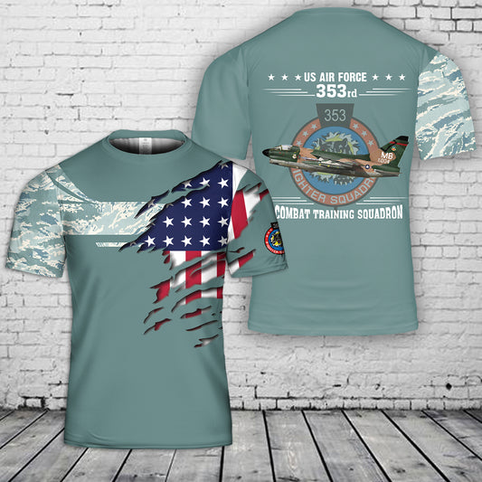US Air Force 353rd Combat Training Squadron Vought A-7D 3D T-Shirt