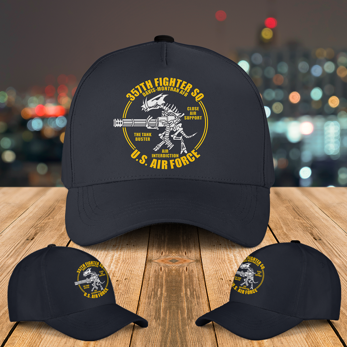US Air Force 357TH Fighter SQ A-10 Warthog Baseball Cap