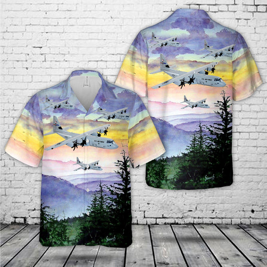 US Air Force 40th Airlift Squadron Screaming Eagles Lockheed Martin C-130J Hawaiian Shirt