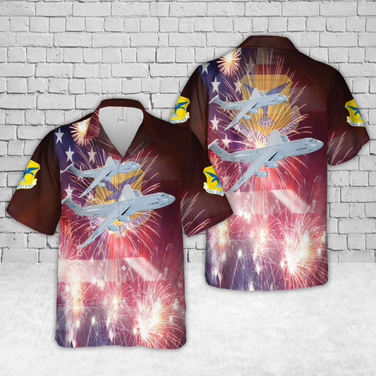 US Air Force 436th Airlift Wing C-5M Super Galaxy, 4th Of July Hawaiian Shirt