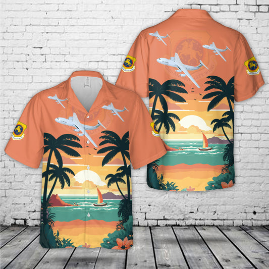 US Air Force 452d Air Mobility Wing Lockheed Martin C-141 Starlifter Hawaiian Shirt