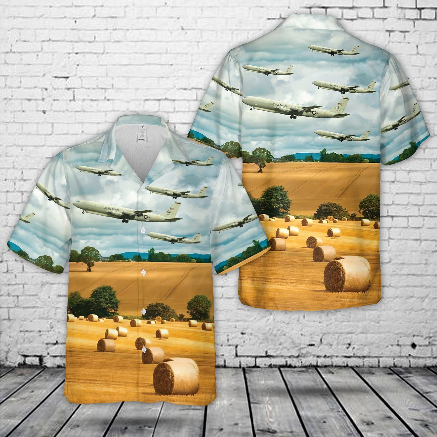 US Air Force 461st Air Control Wing E8C J-STARS Hawaiian Shirt