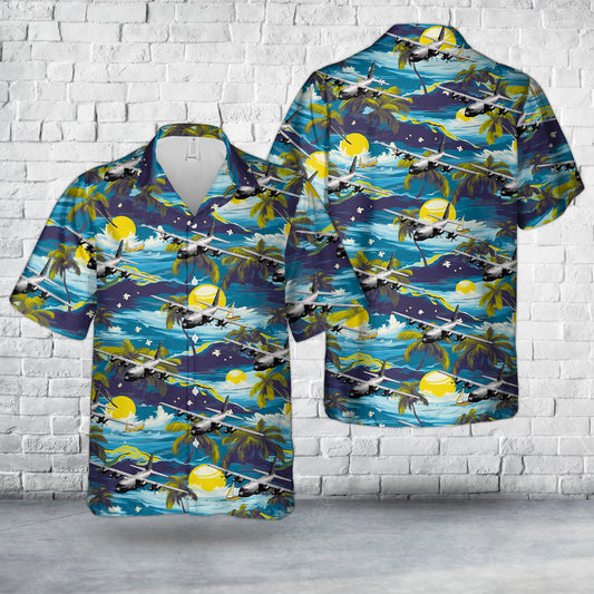 US Air Force 53rd Weather Reconnaissance Squadron Hurricane Hunters WC-130J Hercules Hawaiian Shirt
