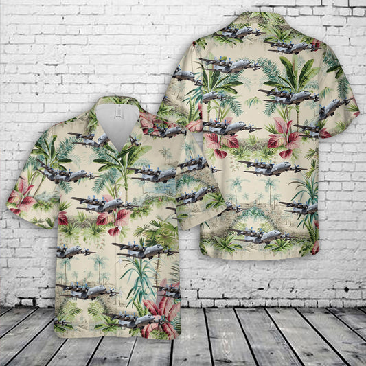 US Air Force 55th Electronic Combat Group (55 ECG) Lockheed EC-130H Compass Call Hawaiian Shirt