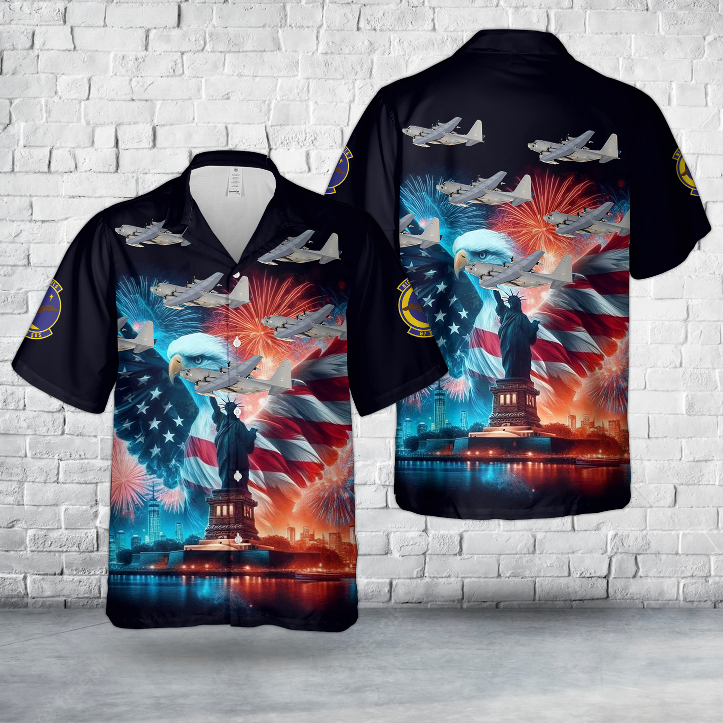US Air Force 67th Special Operations Squadron Lockheed MC-130P Combat Shadow, 4th Of July Hawaiian Shirt