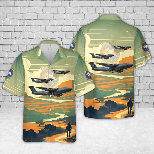 US Air Force 68th Airlift Squadron Lockheed C-5 Galaxy Hawaiian Shirt