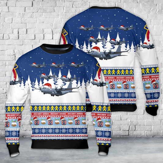 US Air Force 6th Special Operations Squadron Lockheed Martin MC-130J Commando II AOP Christmas Sweater
