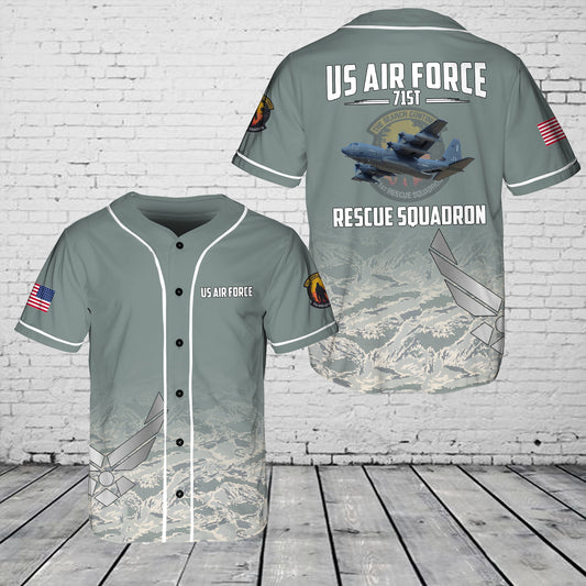 US Air Force 71st Rescue Squadron Baseball Jersey
