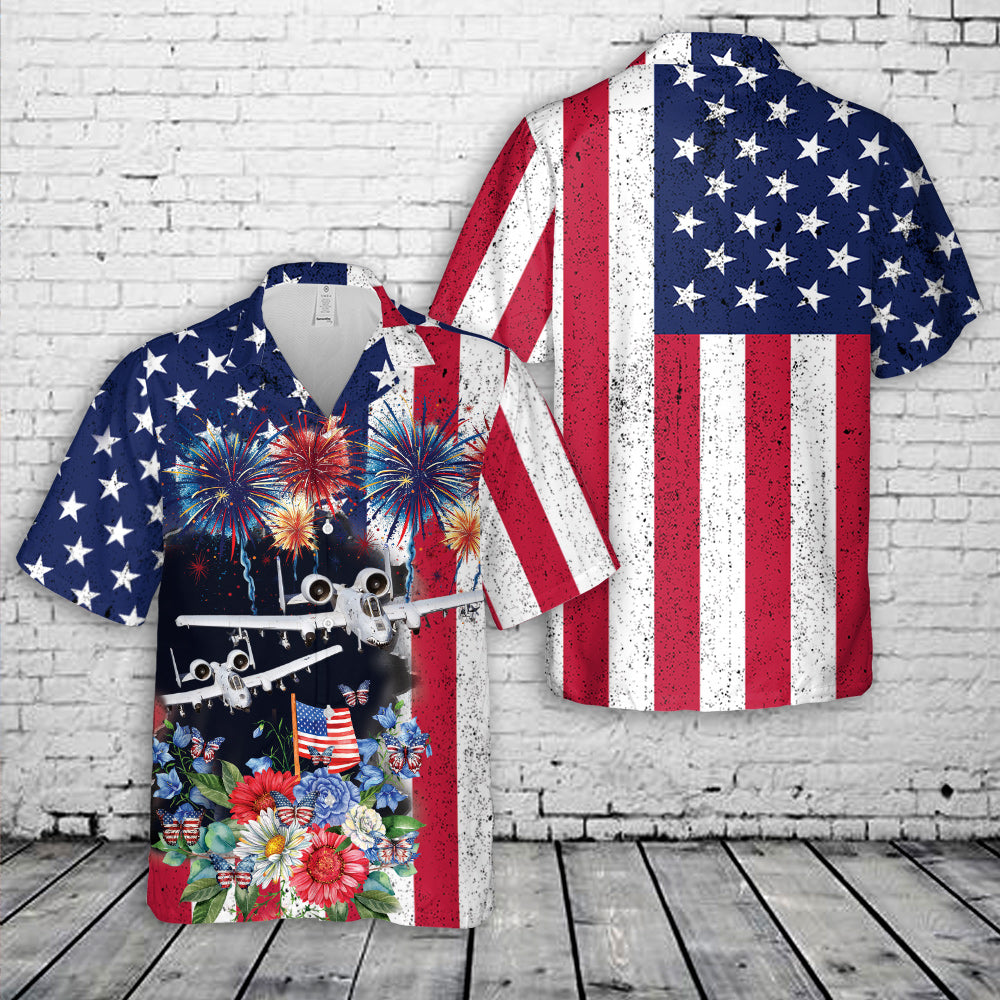 US Air Force 74th Fighter Squadron A-10Cs, 4th Of July Hawaiian Shirt