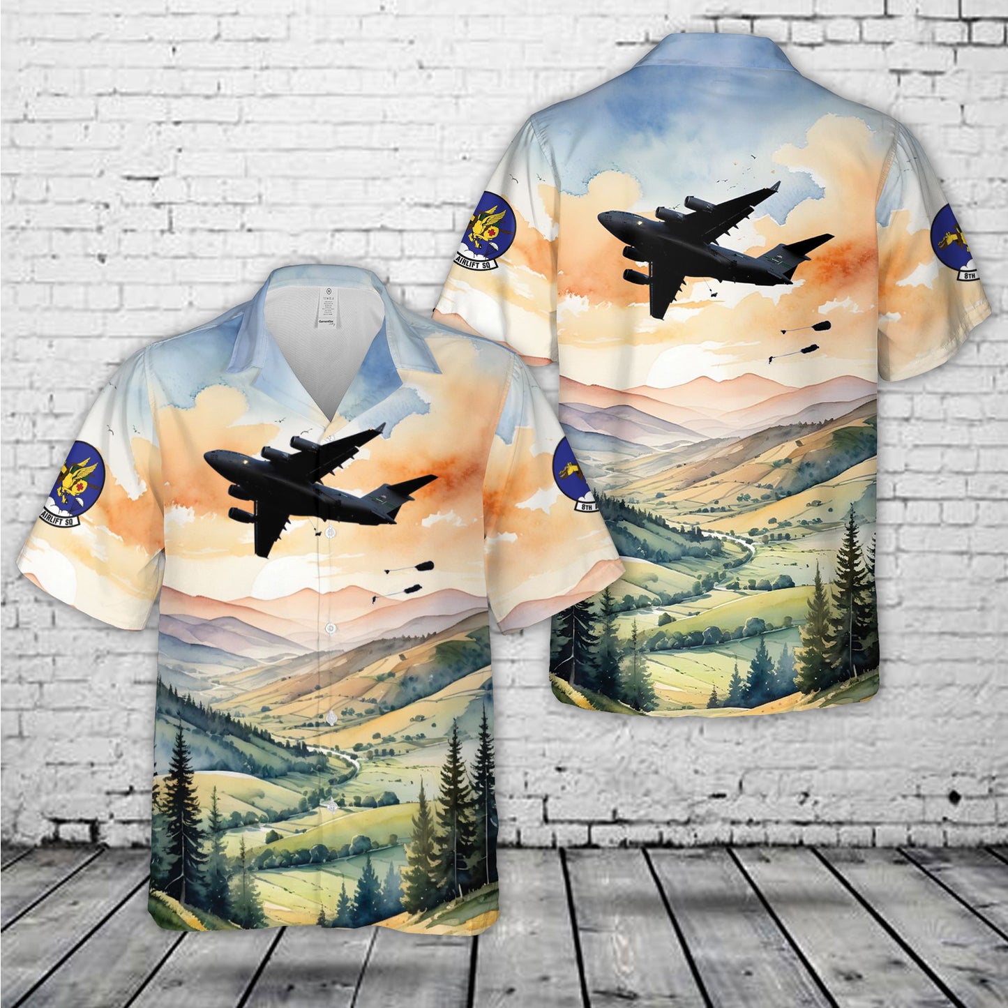 US Air Force 8th Airlift Squadron C-17A Globemaster III Hawaiian Shirt