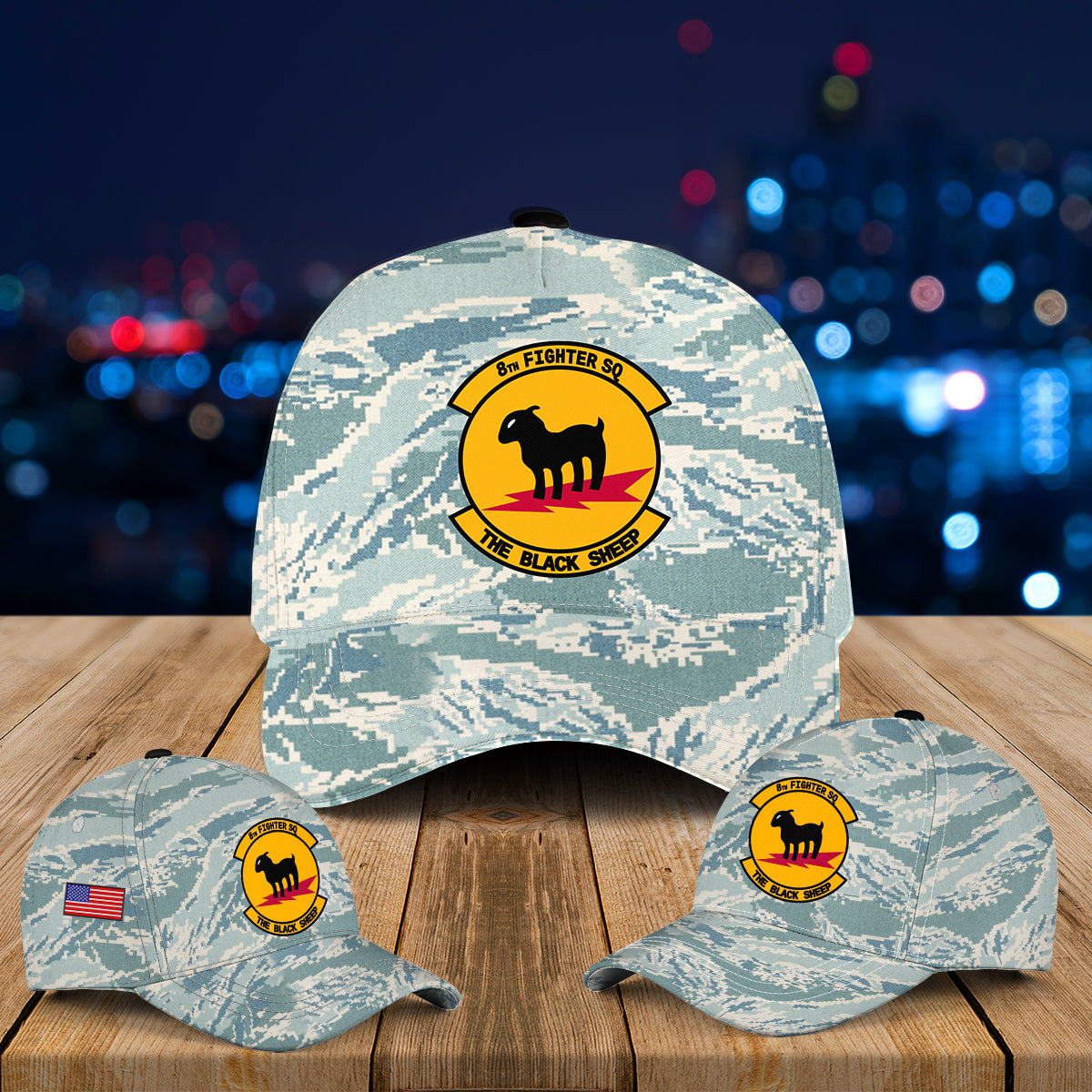 US Air Force 8th Fighter Squadron The Black Sheep Baseball Cap