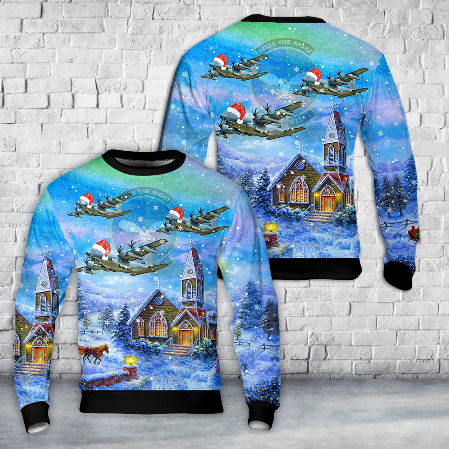 US Air Force 8th Special Operations Aircraft Maintenance Squadron MC-130J Commando II Christmas Sweater
