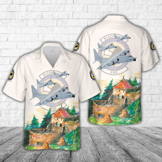 US Air Force 8th Special Operations Squadron (8th SOS) Lockheed Martin MC-130E Blackbirds Hawaiian Shirt