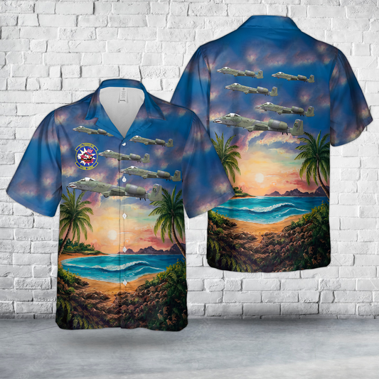 US Air Force A-10A Thunderbolt II 23rd FW, 74th FS Flying Tigers, EL/82-665. "Cool Cat - The Last Tiger" - 1990 Hawaiian Shirt