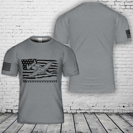 US Air Force A-10 Warthog Thunderbolt Aircraft Fairchild Republic 3D T-Shirt