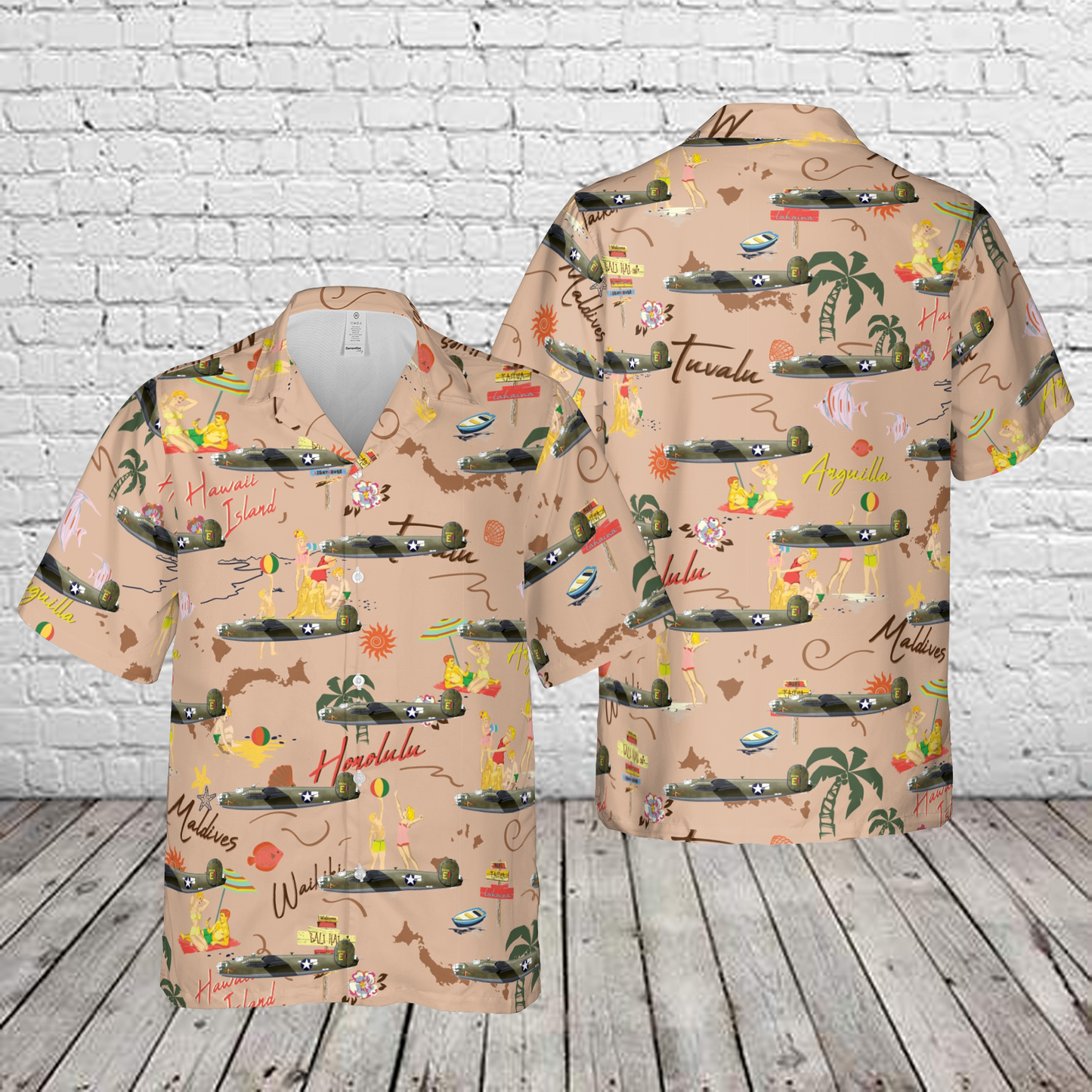 US Air Force B-24D "Hot Stuff", 330th Bomb Squadron, 93rd Bomb Group, 1943 Hawaiian Shirt