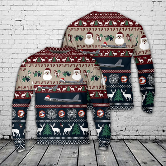 US Air Force B-52H Stratofortress 917th W, 93rd BS, BD/61-0029 "SAC Time", Barksdale AFB, LA - 2009 AOP Christmas Sweater