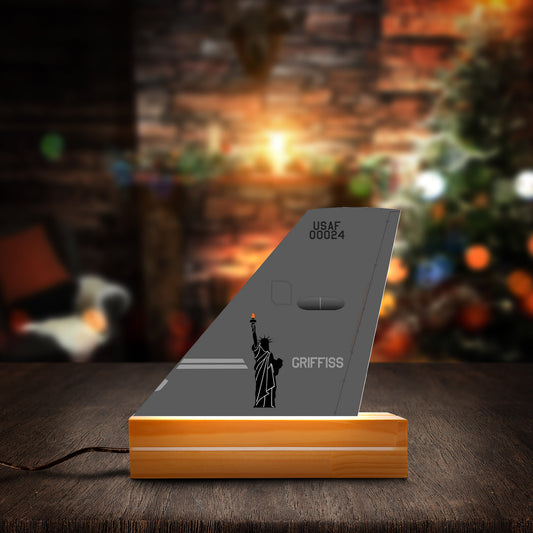 US Air Force B-52 Aircraft Tail Custom Shape Photo Night Light