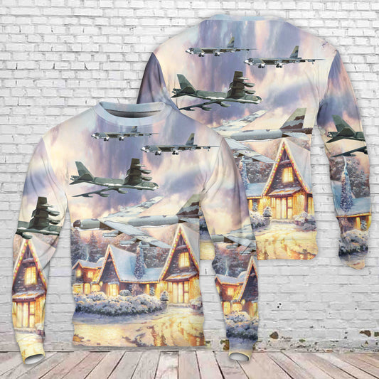 US Air Force B-52G Stratofortress Bomber airplane Christmas Sweater