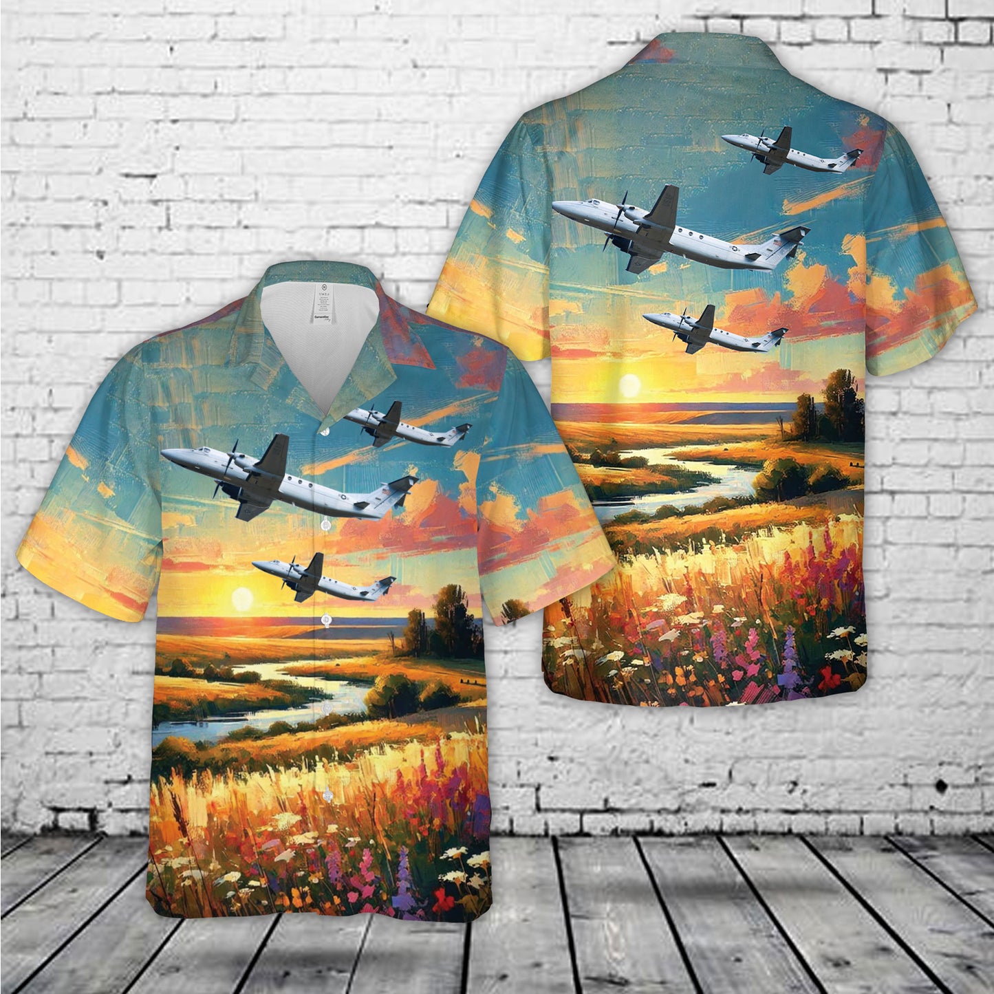 US Air Force Beechcraft C-12J Huron Hawaiian Shirt