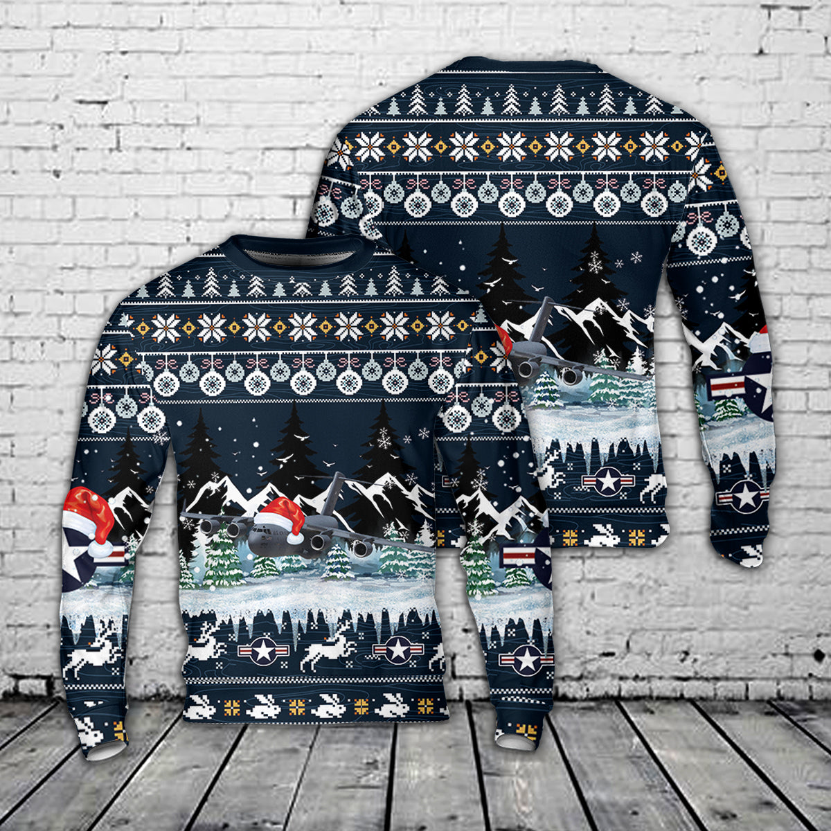 US Air Force Boeing C-17 Globemaster III Christmas AOP Sweater