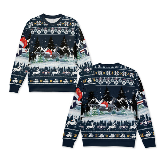 US Air Force Boeing C-17 Globemaster III Christmas Knitted Sweater
