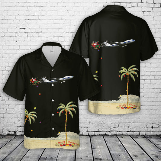 US Air Force Boeing E-4B Christmas Hawaiian Shirt