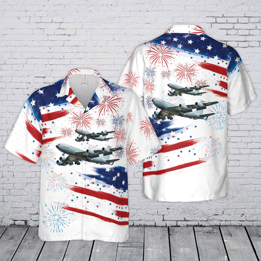 US Air Force Boeing KC-135 Stratotanker 4th July 250th Anniversary 1776-2026 Hawaiian Shirt