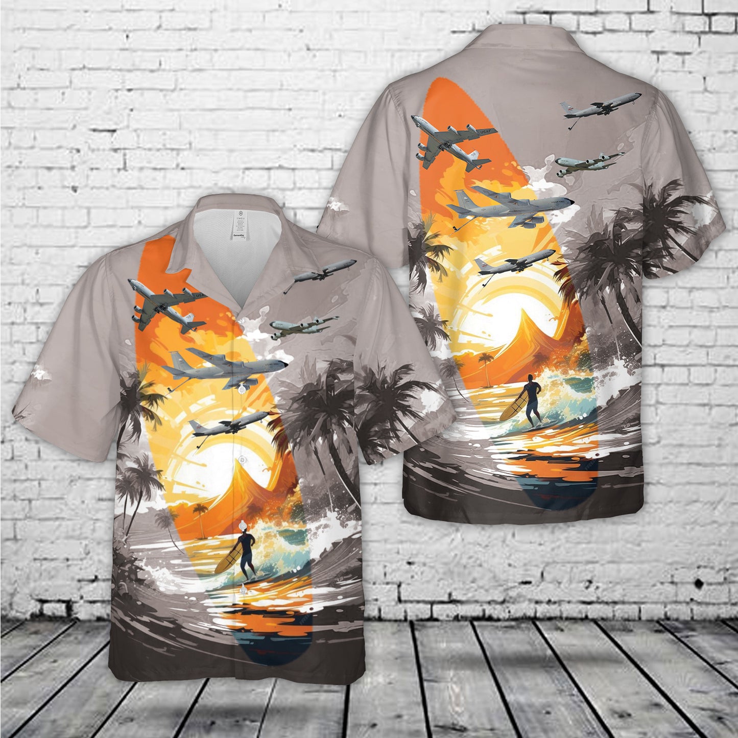 US Air Force Boeing KC-135 Stratotanker "Beach Night" Hawaiian Shirt