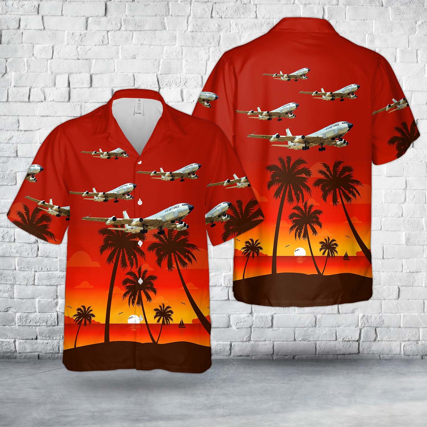 US Air Force Boeing RC-135C Big Team Hawaiian Shirt