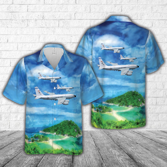 US Air Force Boeing RC-135V Rivet Joint 64-14846 Electronic Intelligence Aircraft Hawaiian Shirt